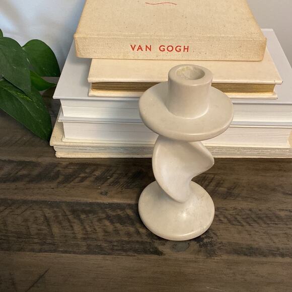 Rare VTG Rockwood Ivory Twist Candlestick Pottery - Picture 2 of 9